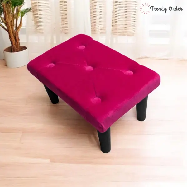 Pink Tufted Footstool