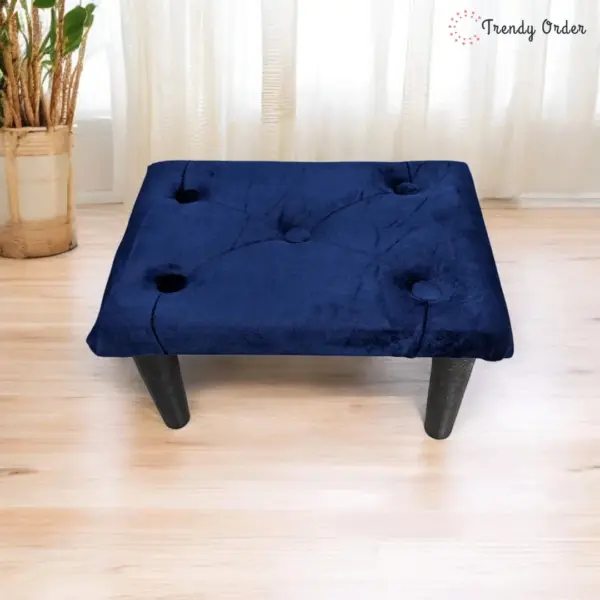 Navy Blue Tufted Ottoman