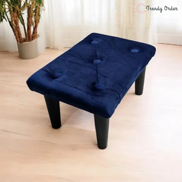 Navy Blue Tufted Ottoman