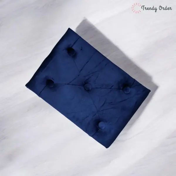 Navy Blue Tufted Ottoman