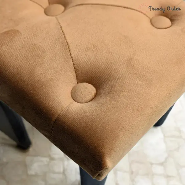 Tan Brown Tufted Footstool