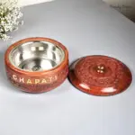 Wooden Chapati Box with Steel Liner