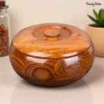 Wooden Chapati Box with Natural Finish