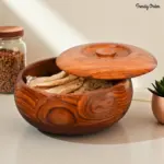 Wooden Chapati Box with Natural Finish