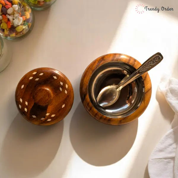 Wooden Storage Pot with Steel Liner