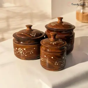 Wooden Multipupose Storage Jar