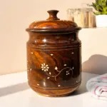 Large Wooden Storage Jar