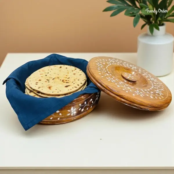 Round Wooden Roti Box Round Wooden Roti Box