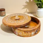 Round Wooden Roti Box