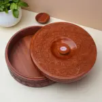 Carved Wooden Roti Box