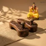 Carved Wooden Khadau for pooja