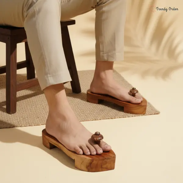 Sagwan Teak Wood Khadau Paduka