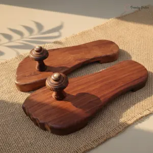 Wooden Khadau Foot Shape Paduka