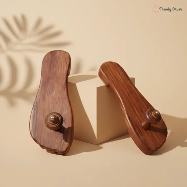 Wooden Khadau Foot Shape Paduka