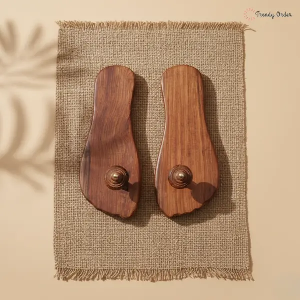 Wooden Khadau Foot Shape Paduka