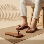 Wooden Khadau Foot Shape Paduka