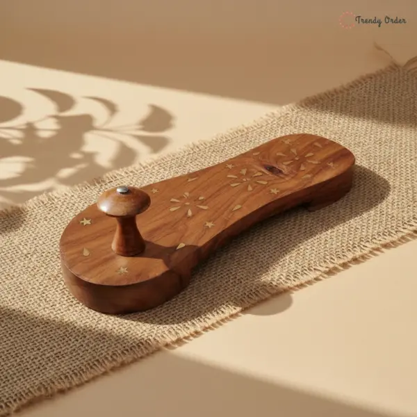 Heeled Wooden Khadau Charan Paduka