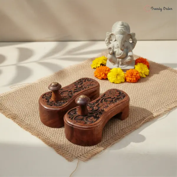Floral Carved Wooden Khadau