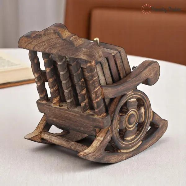 Coaster Set with Rocking Chair Holder
