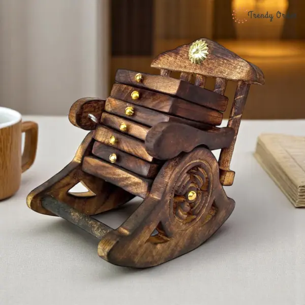 Coaster Set with Rocking Chair Holder