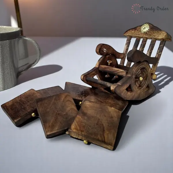 Coaster Set with Rocking Chair Holder