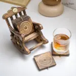 Coaster Set with Rocking Chair Holder