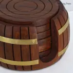 Barrel Shaped Wooden Coaster