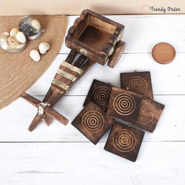 Bullock Cart Wooden Coaster