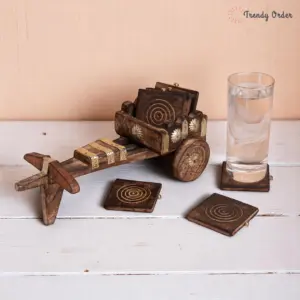 Bullock Cart Wooden Coaster