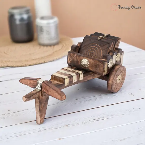 Bullock Cart Wooden Coaster