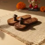 Pooja Khadau Paduka with Brass Stars