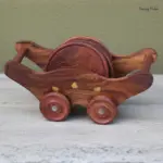 Miniature Trolley Wooden Coaster Set