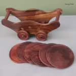 Miniature Trolley Wooden Coaster Set