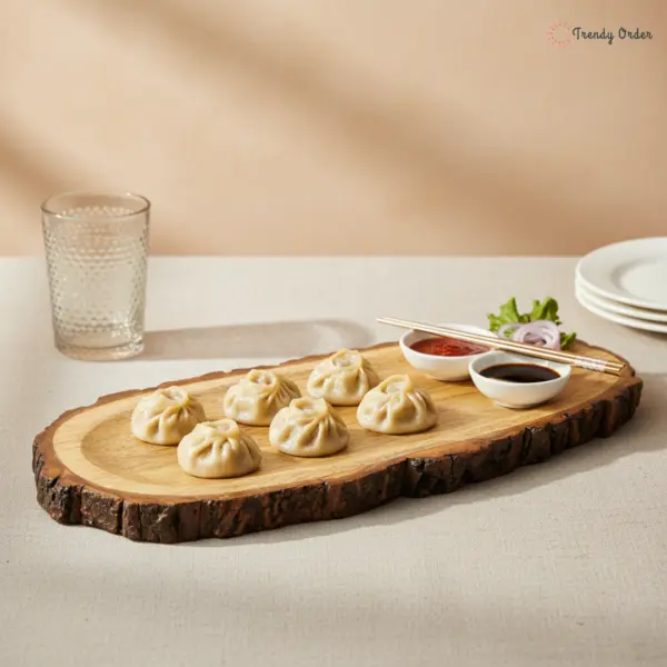 Oval Wooden Bark Serving Platter