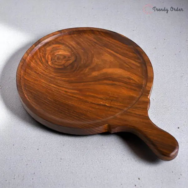 Wooden Pizza Serving Platter with Handle
