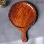 Wooden Pizza Serving Platter with Handle