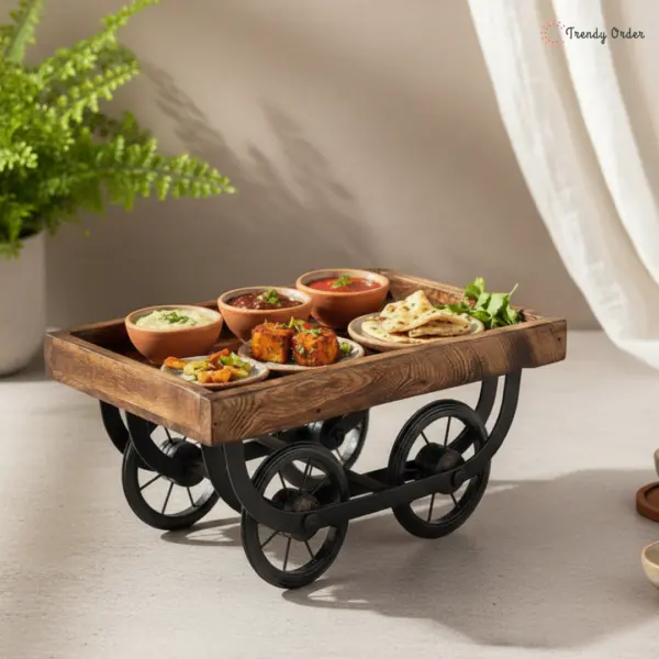 Wooden Cart Serving Platter