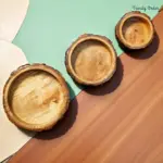 Nesting Wooden Bark Tray Set