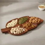 Leaf Shaped Sheesham Wooden Dry Fruit Tray