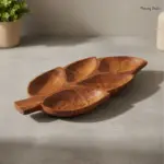 Leaf Shaped Sheesham Wooden Dry Fruit Tray