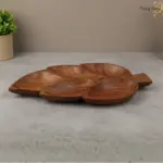 Leaf Shaped Sheesham Wooden Dry Fruit Tray