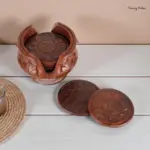 Wooden Coaster Set with Pot Holder