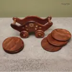 Miniature Trolley Wooden Coaster Set