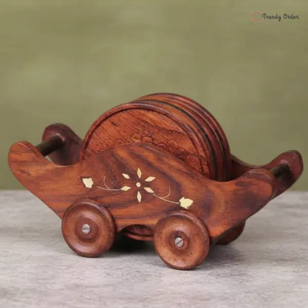 Miniature Trolley Wooden Coaster Set