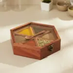 Hexagon Wooden Masala Box